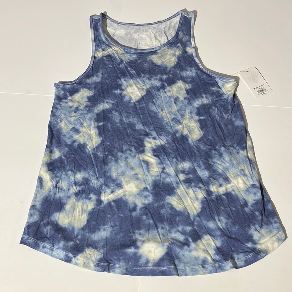 So Kohl's Favorite Tank medium sky blue tie dye tank top shirt NEW! summer